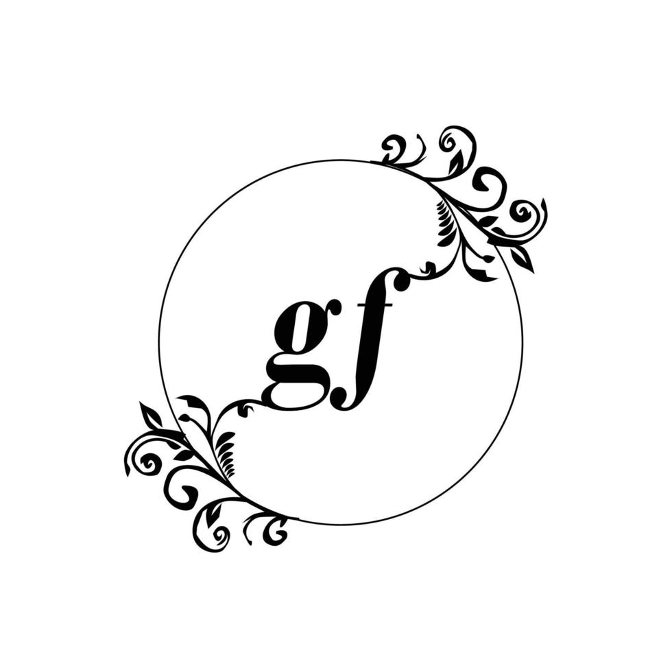 anfänglicher gf-logo-monogrammbuchstabe feminine eleganz vektor