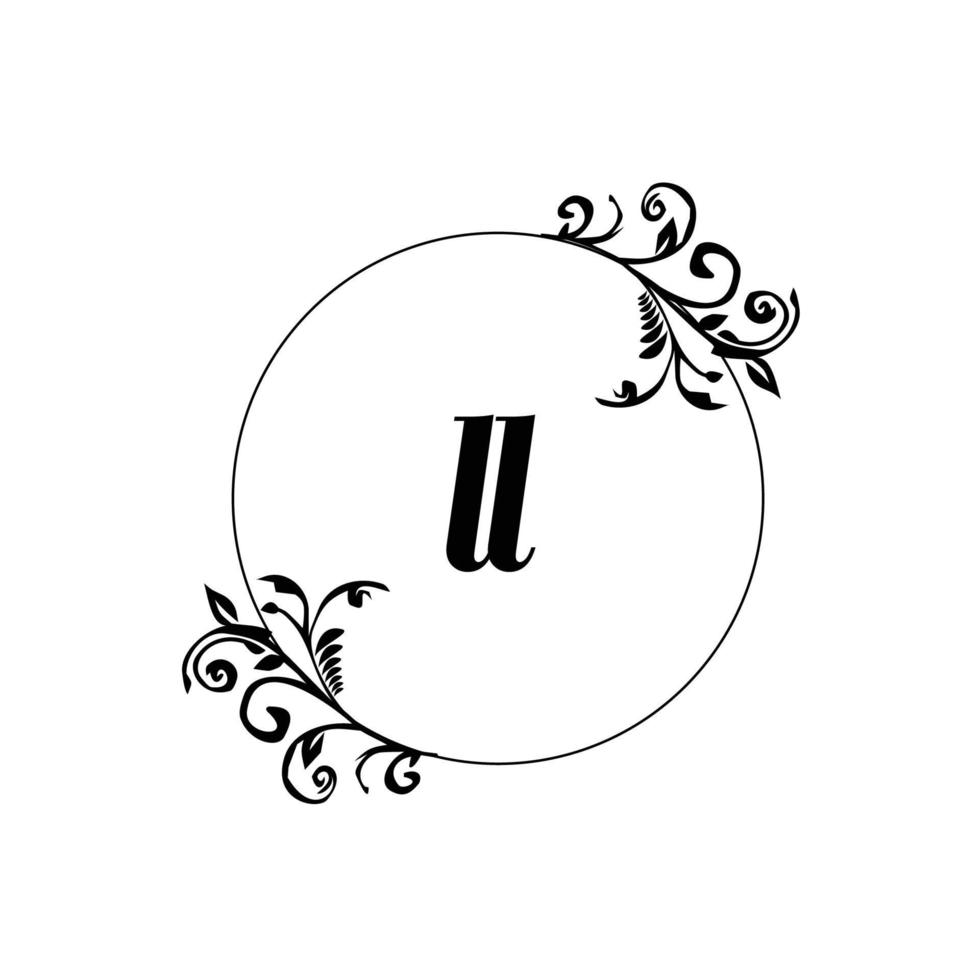 första ll logotyp monogram brev feminin elegans vektor
