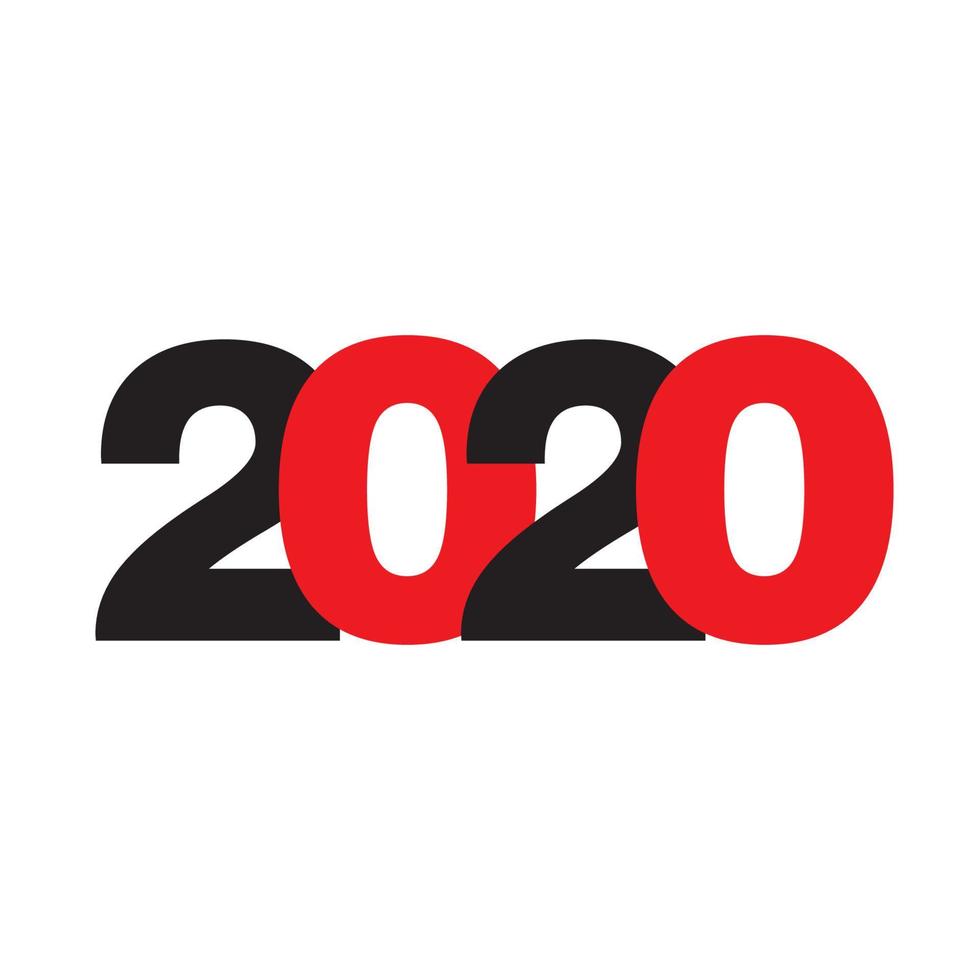 frohes neues jahr 2020 logo text design vektorillustration - vektor