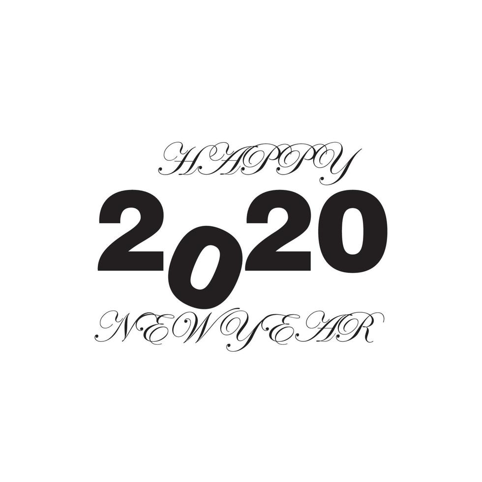 frohes neues jahr 2020 logo text design vektorillustration - vektor