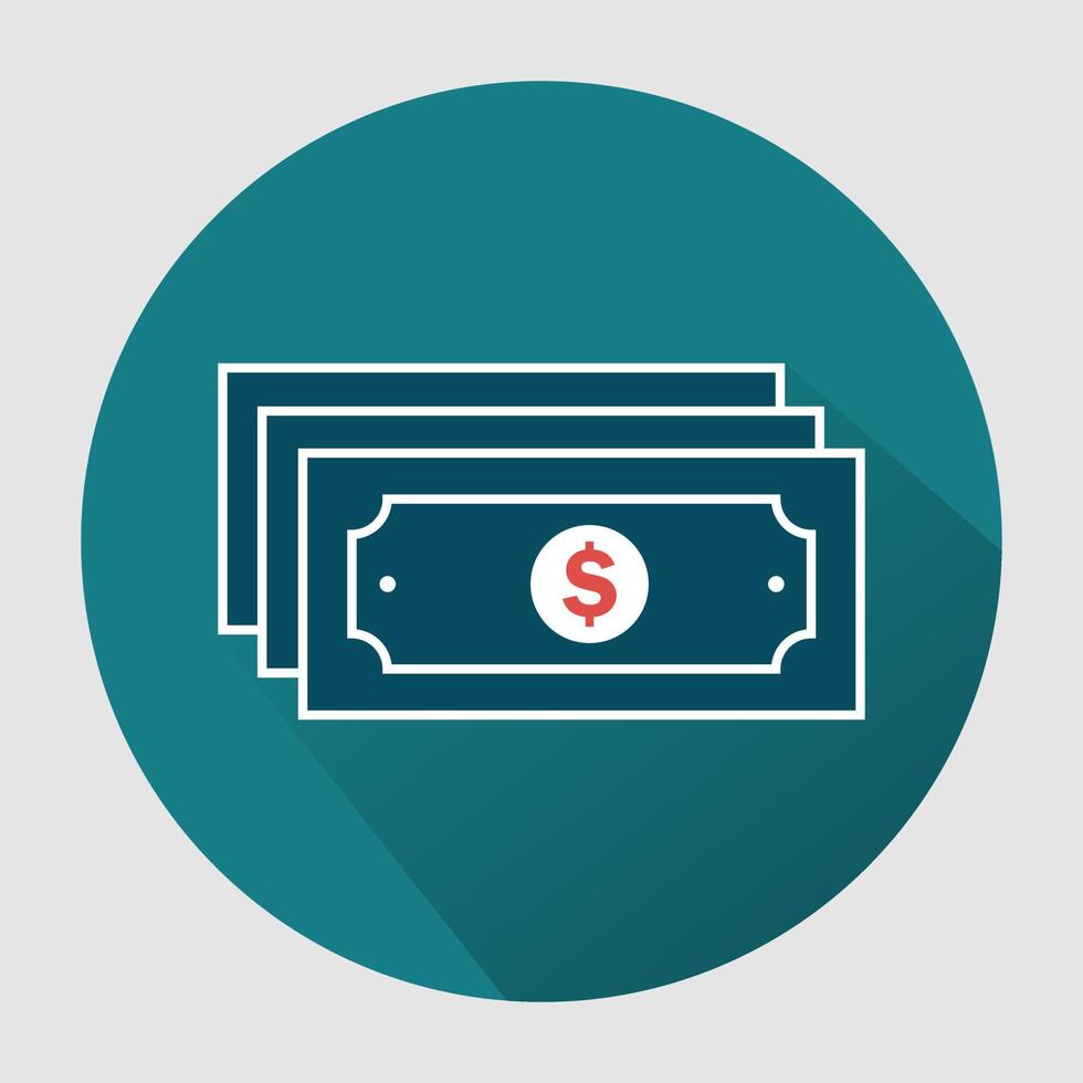 papper pengar ikon av Färg stil design vektor