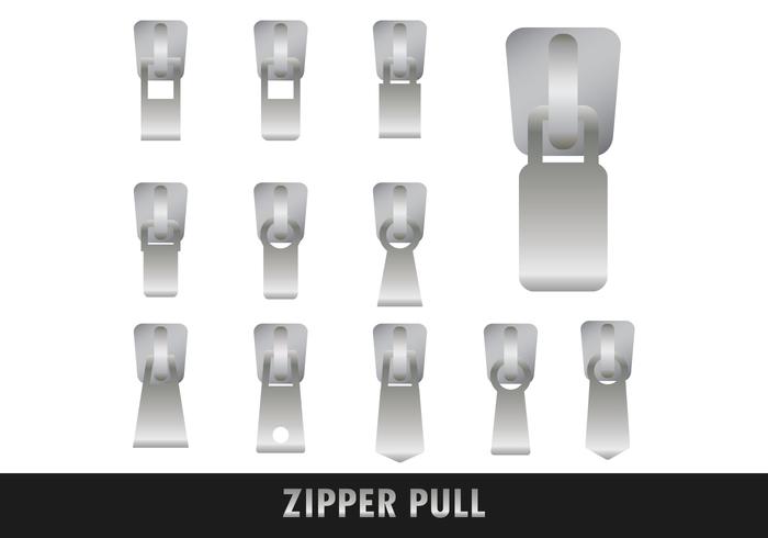 Silver Zipper Typ Set vektor