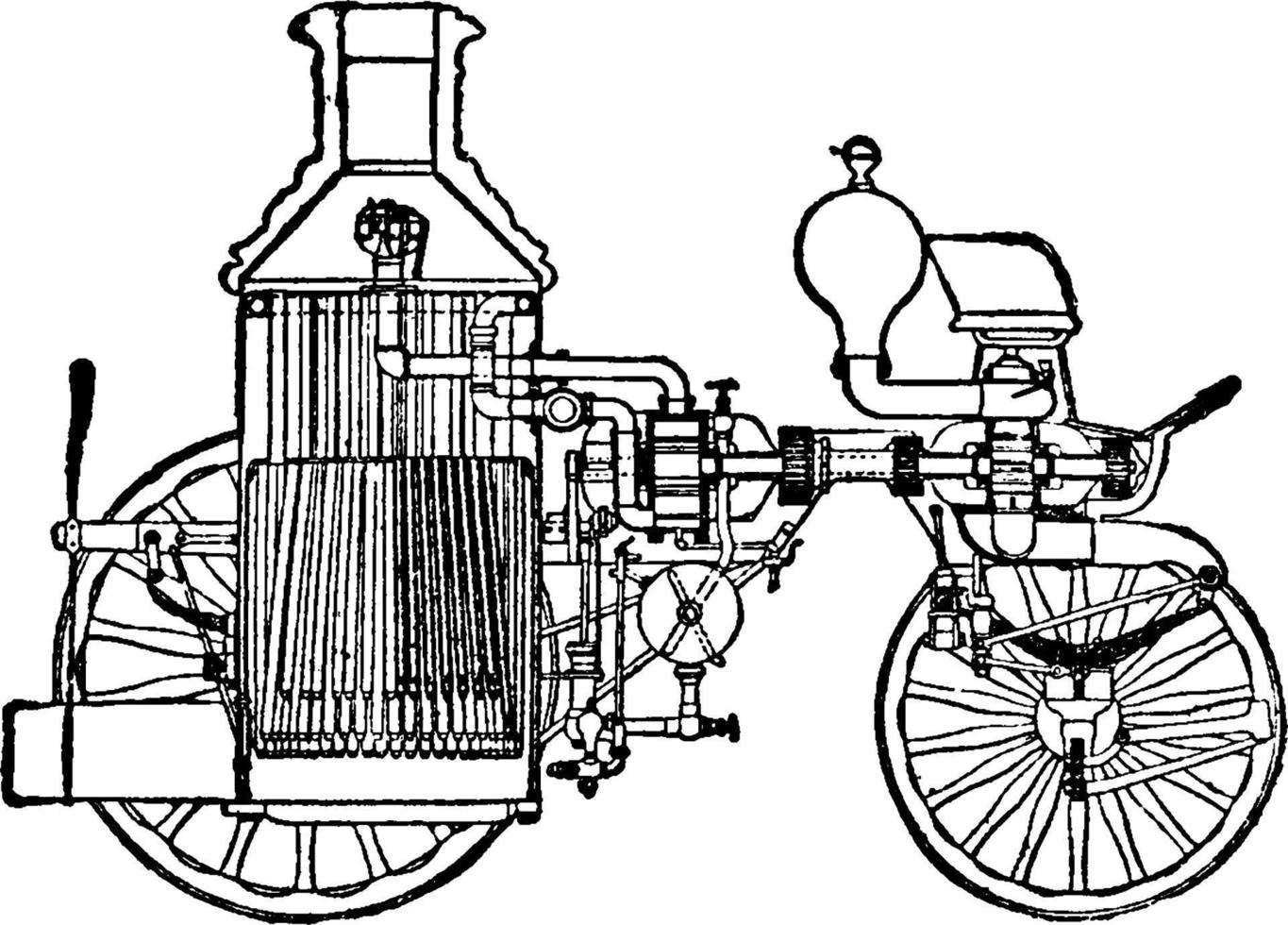 Vintage Illustration des Feuerwehrautos. vektor