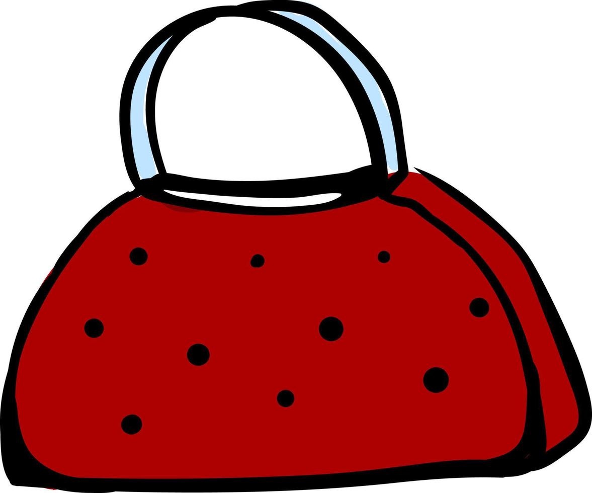 rote Tasche, Illustration, Vektor auf weißem Hintergrund.