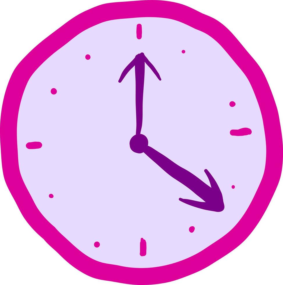rosa klocka, illustration, vektor på vit bakgrund.