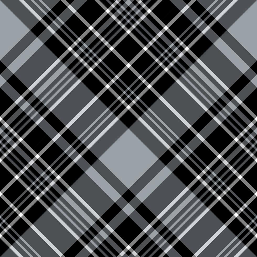 sömlös mönster i enkel svart, vit och kall grå färger för pläd, tyg, textil, kläder, bordsduk och Övrig saker. vektor bild. 2