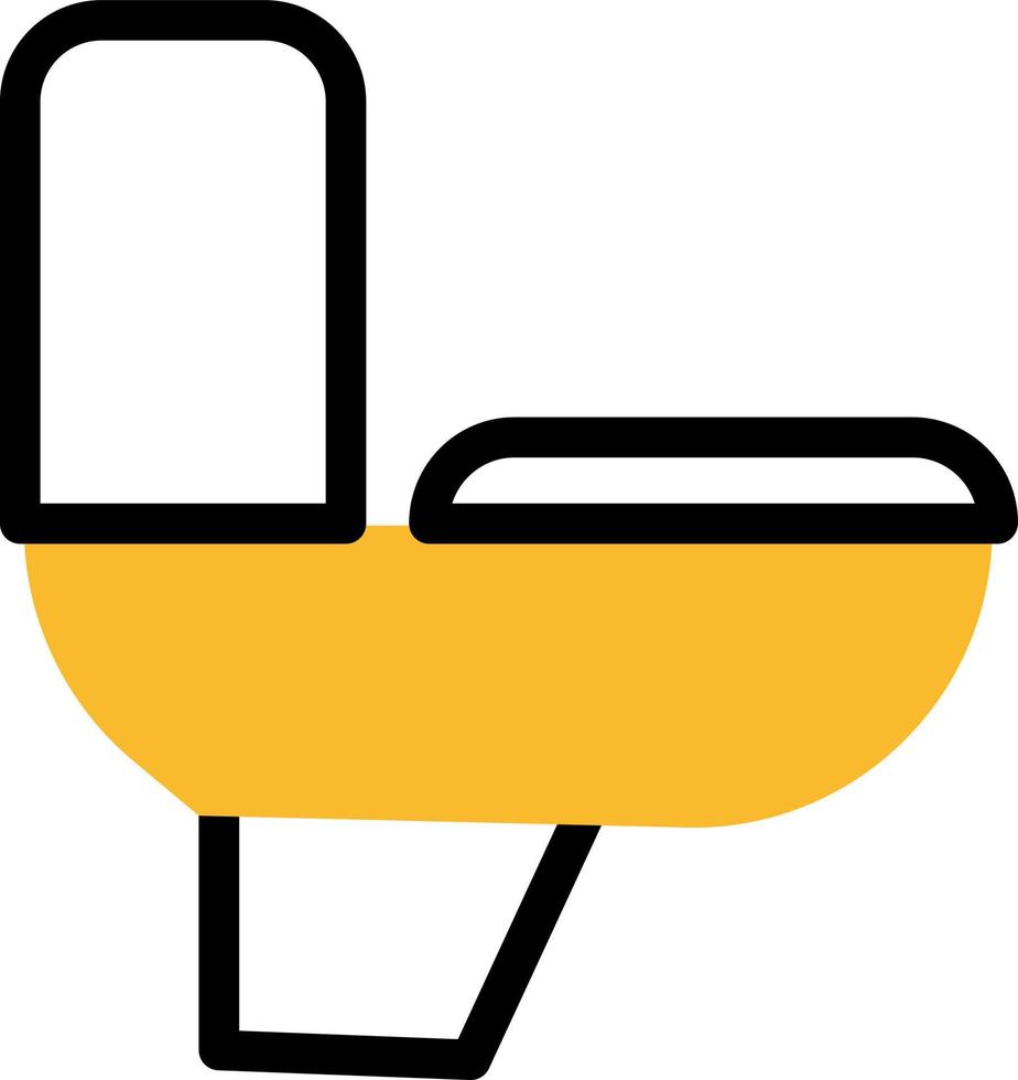 gul toalett skål, illustration, vektor på en vit bakgrund.