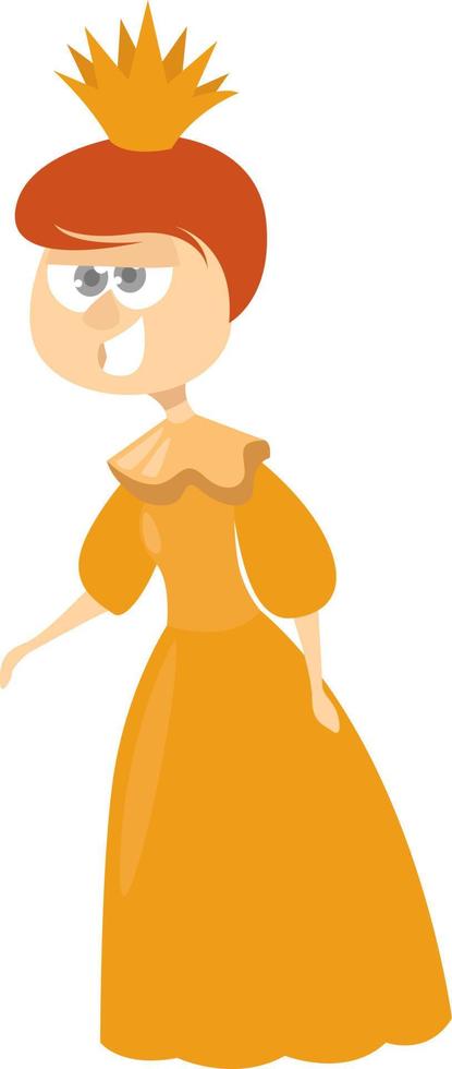 Frau im gelben Kleid, Illustration, Vektor auf weißem Hintergrund