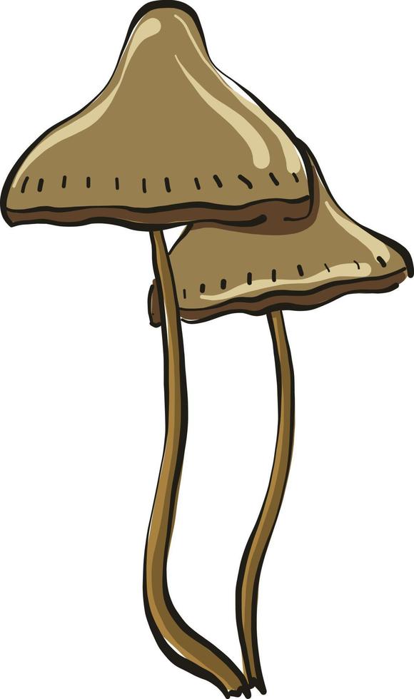 ungewöhnlicher Pilz, Illustration, Vektor auf weißem Hintergrund.