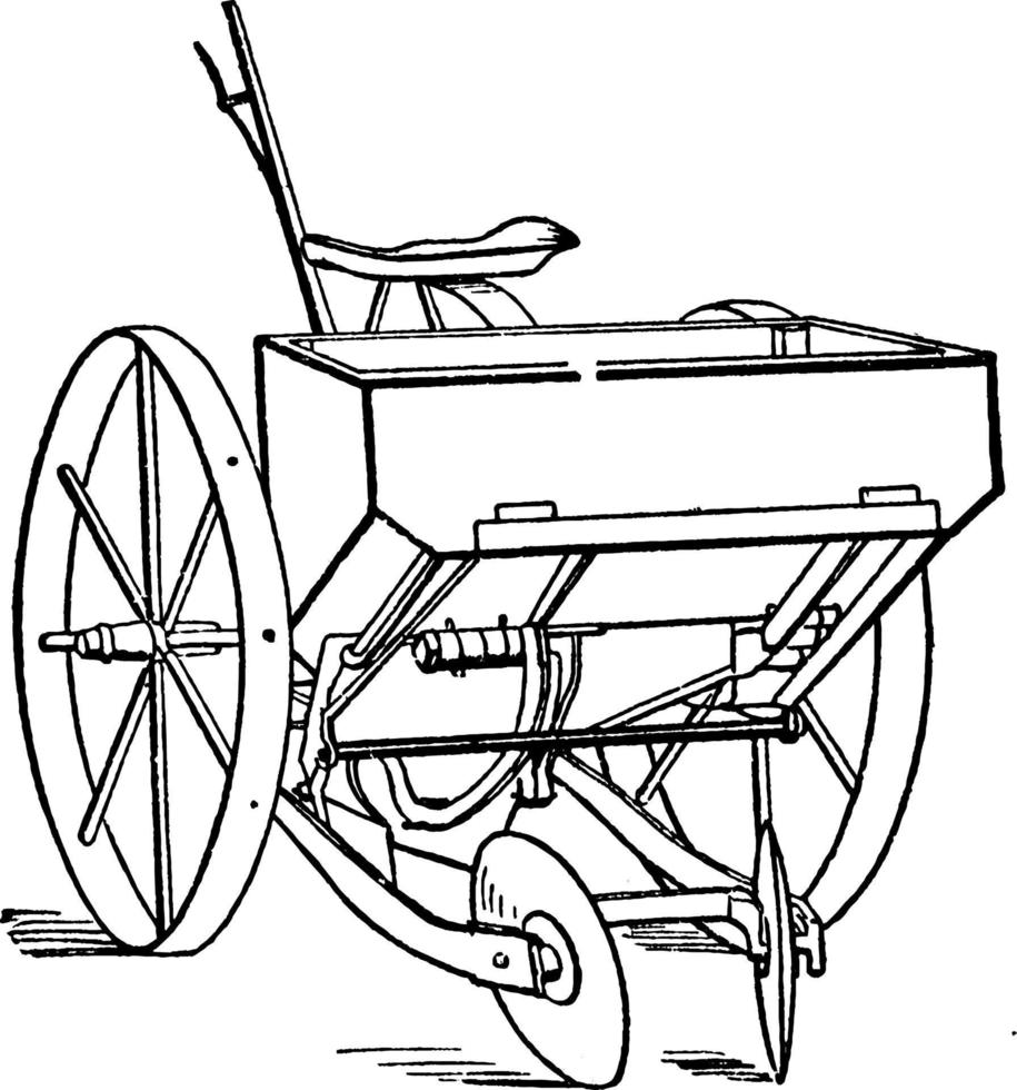 maskin plantering, årgång illustration. vektor