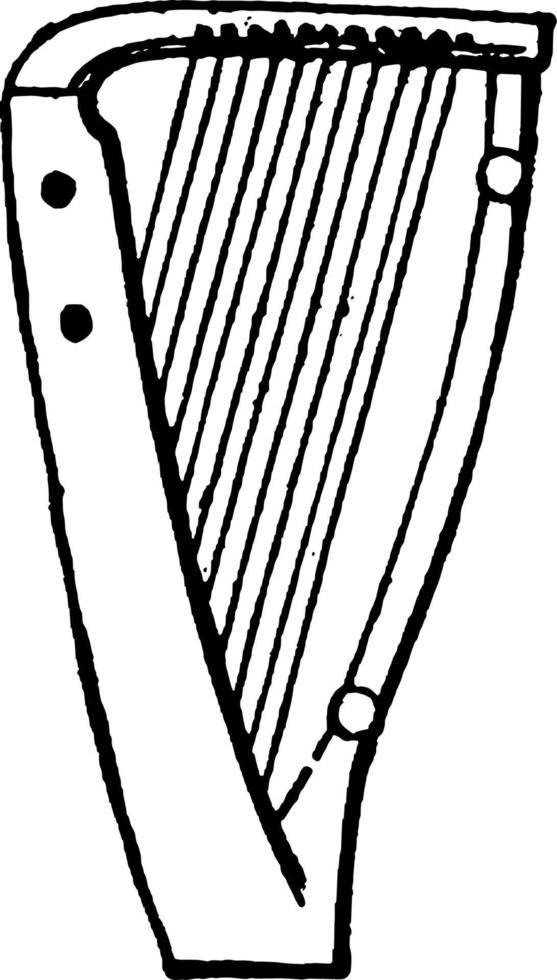 anglo saxon harpa, årgång illustration. vektor