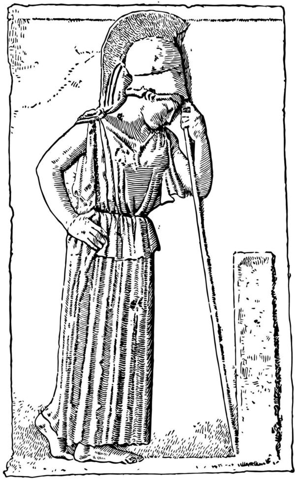 sorg- athena årgång illustration. vektor