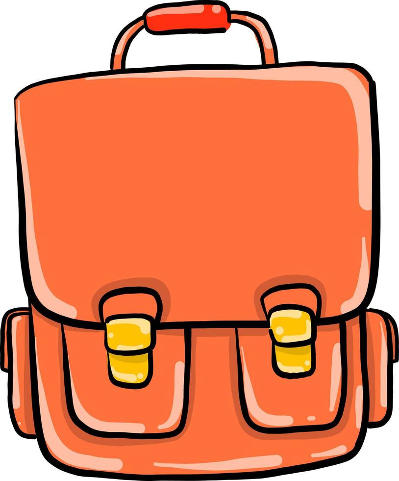 Orange Rucksack, Illustration, Vektor auf weißem Hintergrund