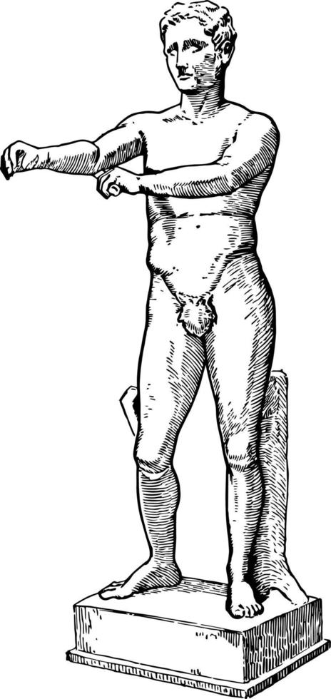 apoxyomenos, årgång illustration. vektor