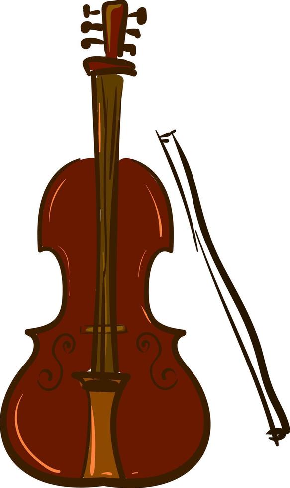 ein großes Cello-Instrument, Vektor- oder Farbillustration. vektor