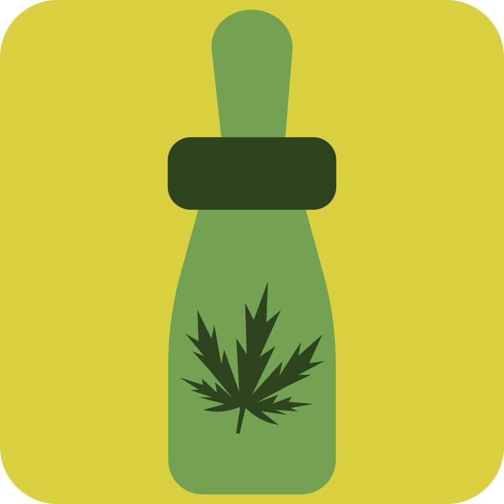 Cannabisöl, Illustration, Vektor auf weißem Hintergrund.