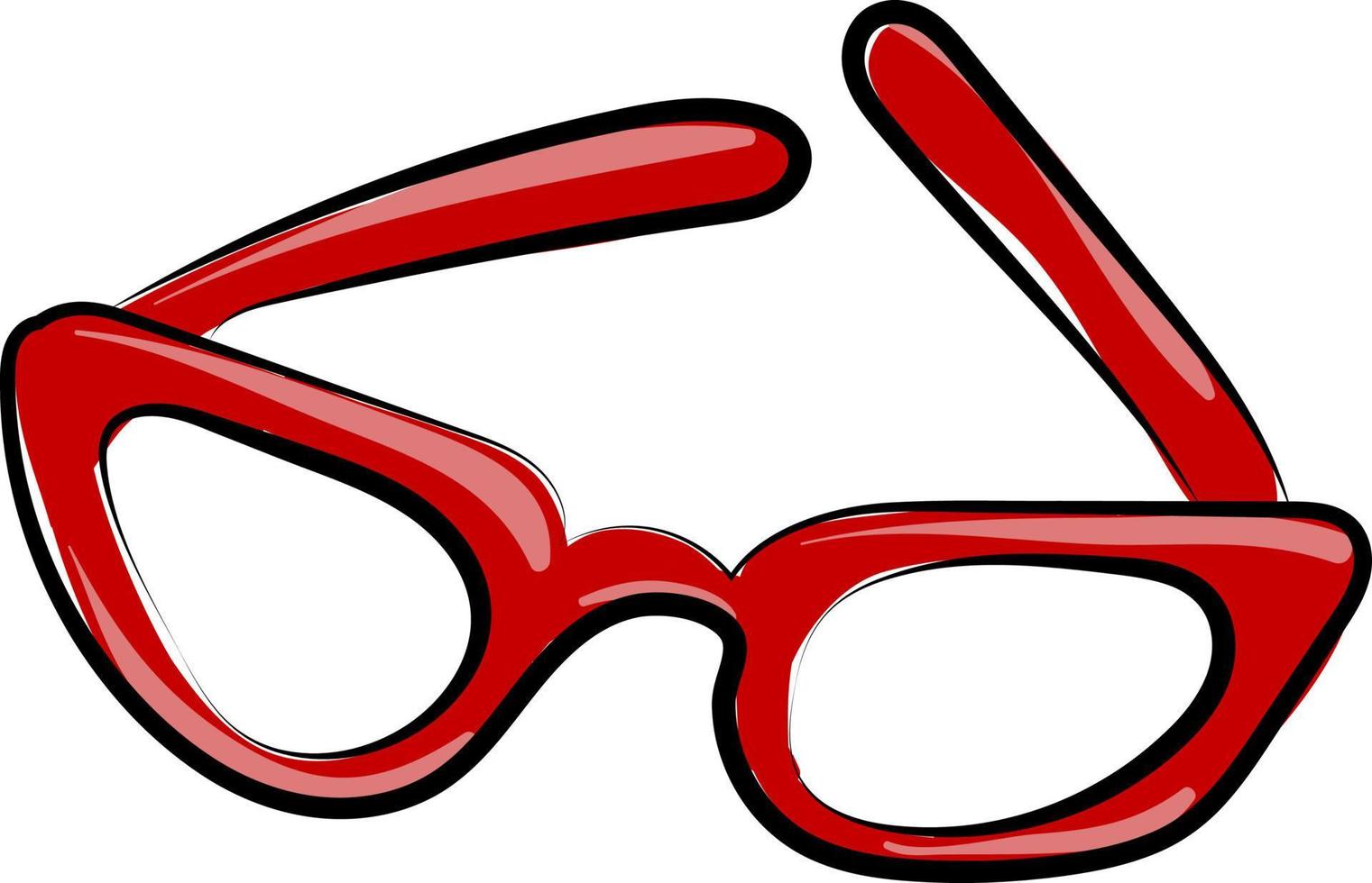 rote Brille, Illustration, Vektor auf weißem Hintergrund.