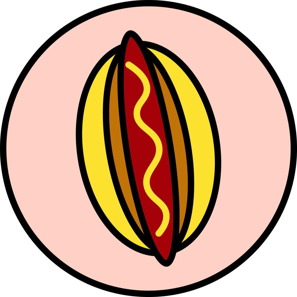 Fast-Food-Hotdog, Illustration, Vektor, auf weißem Hintergrund. vektor