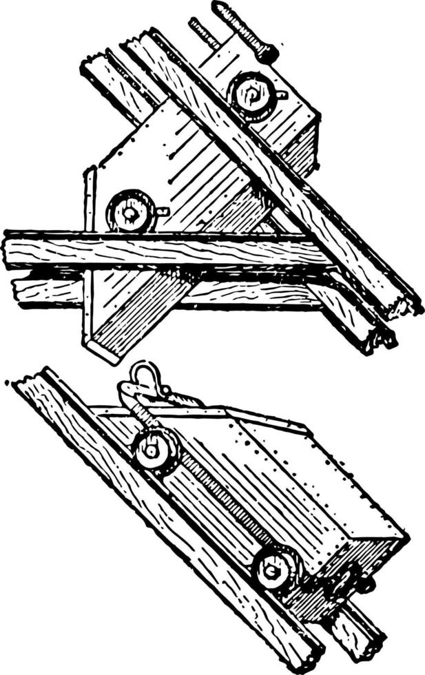 malm och vatten hoppar över för lutande axel årgång illustration. vektor