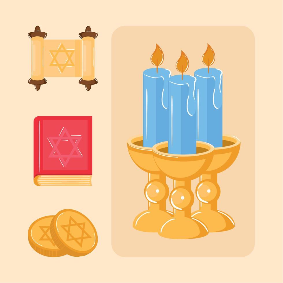 hanukkah religiös festlig vektor