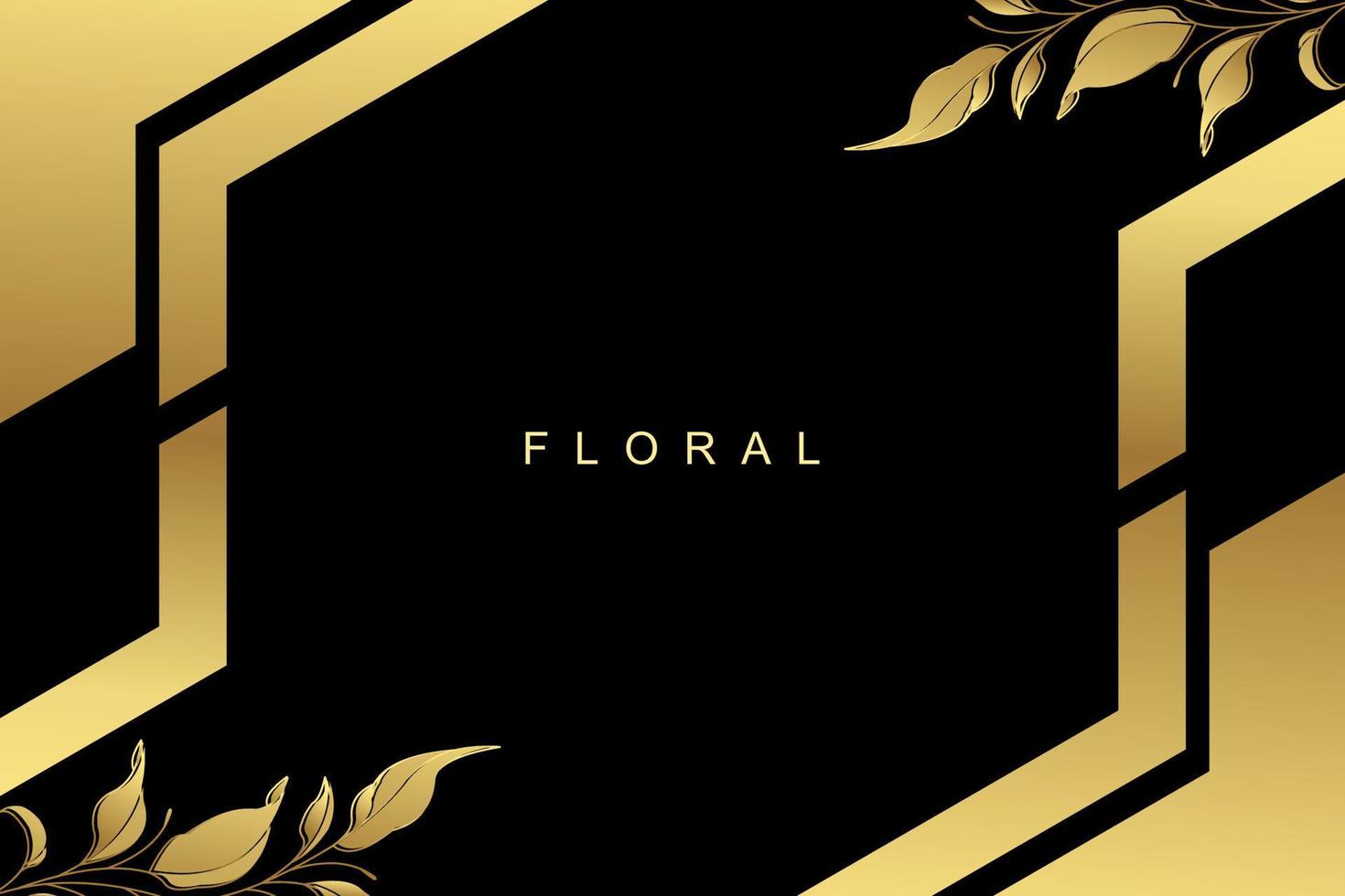 luxuriöser minimaler rahmen mit goldenen linienkunstblumen und botanischen blättern, organische formen. Vektorhintergrund für Banner, Poster, Hochzeitseinladung und andere Konzepte. 2 vektor