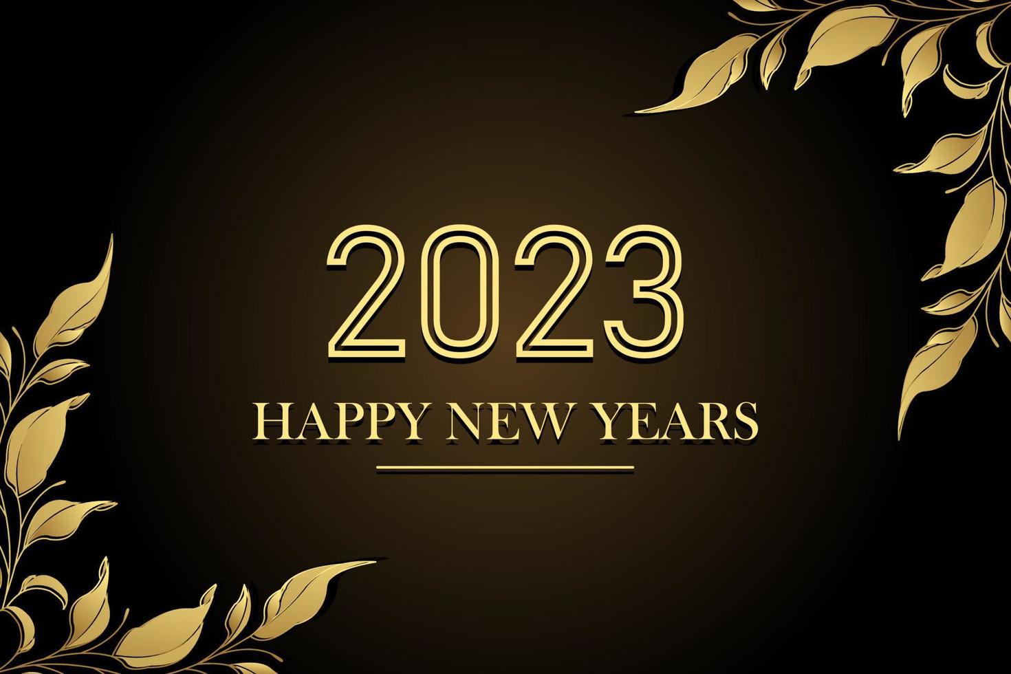 2023 Lycklig ny år med blommig bakgrund design. hälsning kort, baner, affisch. vektor illustration.