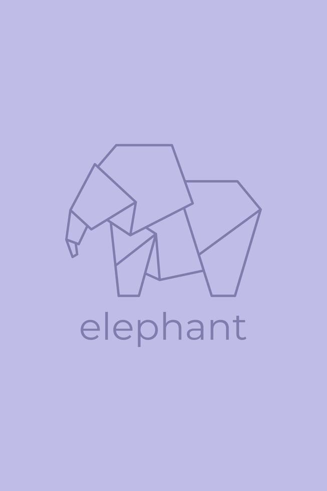 Elefanten-Origami. abstraktes linienkunst-elefanten-logo-design. Tier-Origami. tierische Strichzeichnungen. Tierhandlung Umrissillustration. Vektor-Illustration vektor