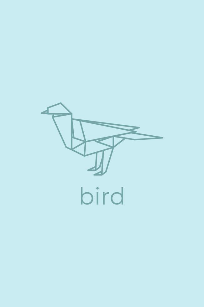 Vogel-Origami. abstrakte Strichzeichnungen Vogel-Logo-Design. Tier-Origami. tierische Strichzeichnungen. Tierhandlung Umrissillustration. Vektor-Illustration vektor