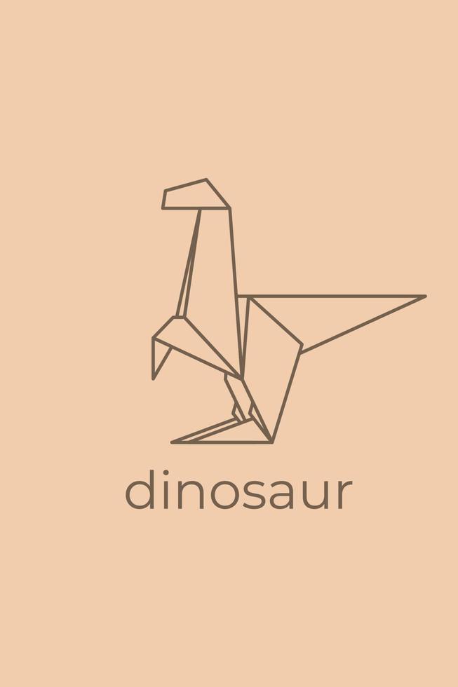 dinosaurie origami. abstrakt linje konst dinosaurie logotyp design. djur- origami. djur- linje konst. sällskapsdjur affär översikt illustration. vektor illustration