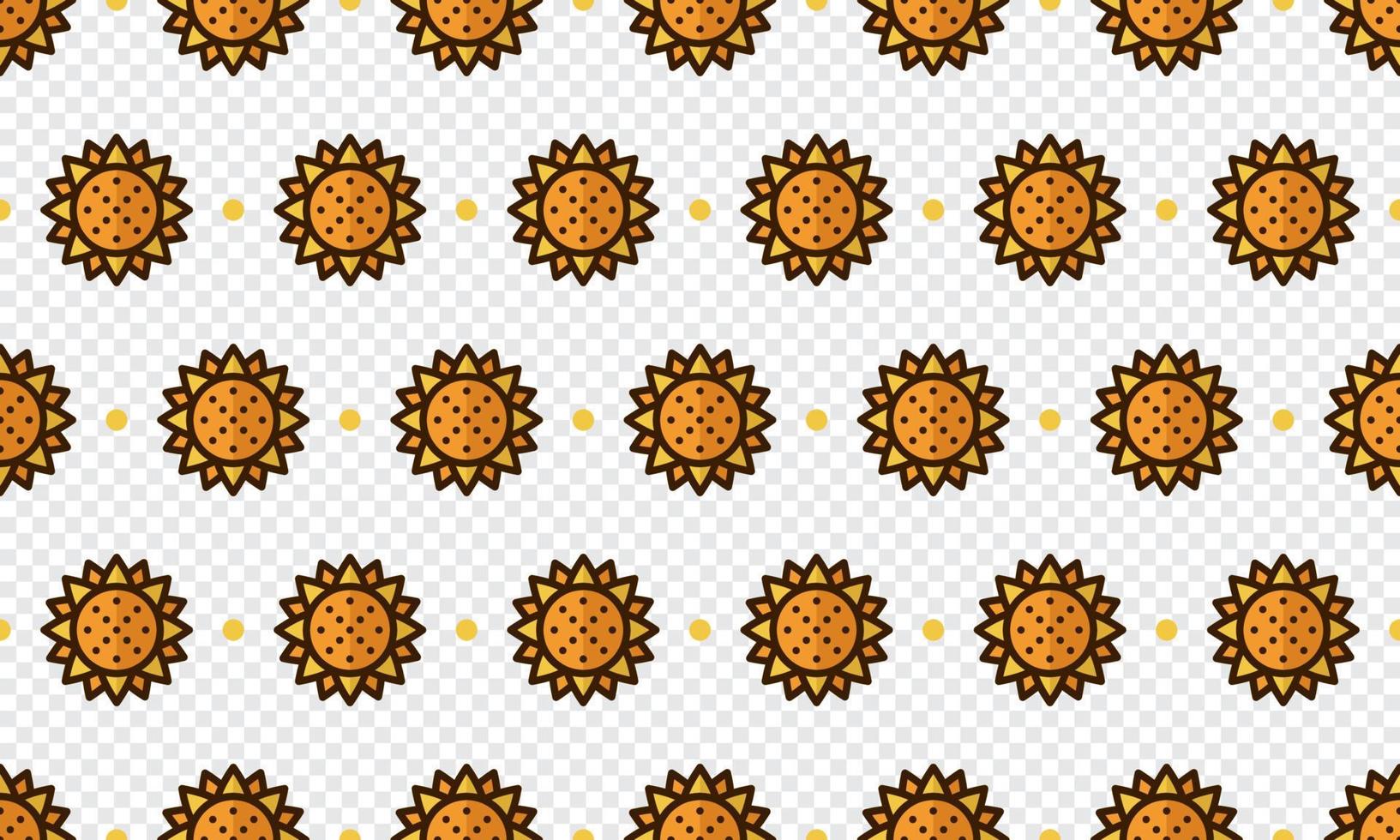 Sonnenblumenmuster mit Cartoon-Sonnenblumen. nahtloser sonnenblumenhintergrund. nahtloses muster des sommers und des frühlings mit flachen sonnenblumen. Vektor-Illustration vektor