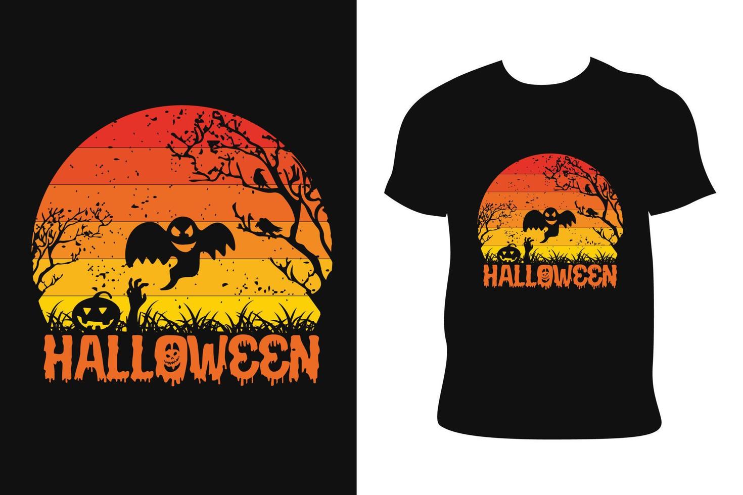 Halloween-T-Shirt-Design. Halloween-T-Shirt. halloween-t-shirt kostenloser vektor. vektor