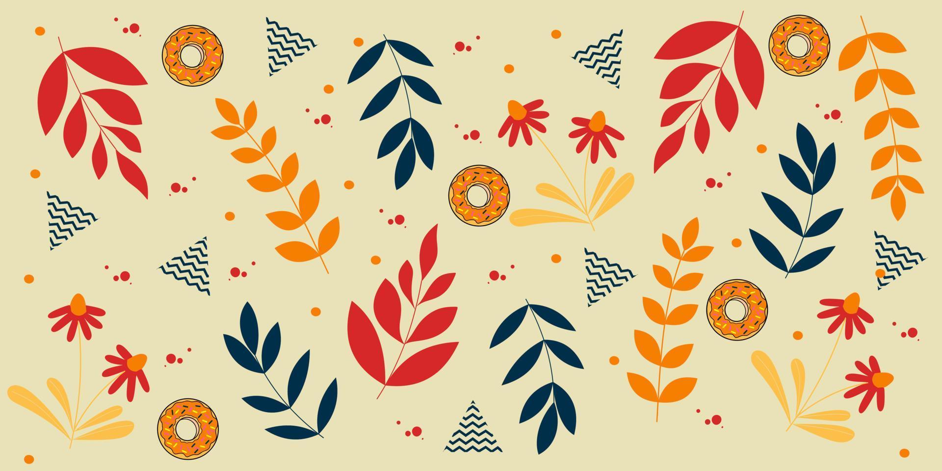 söt tyg mönster design med blomma och blad element.abstrakt bakgrund. illustrationer för kläder, påsar, huvuddukar, strumpor, byxor vektor