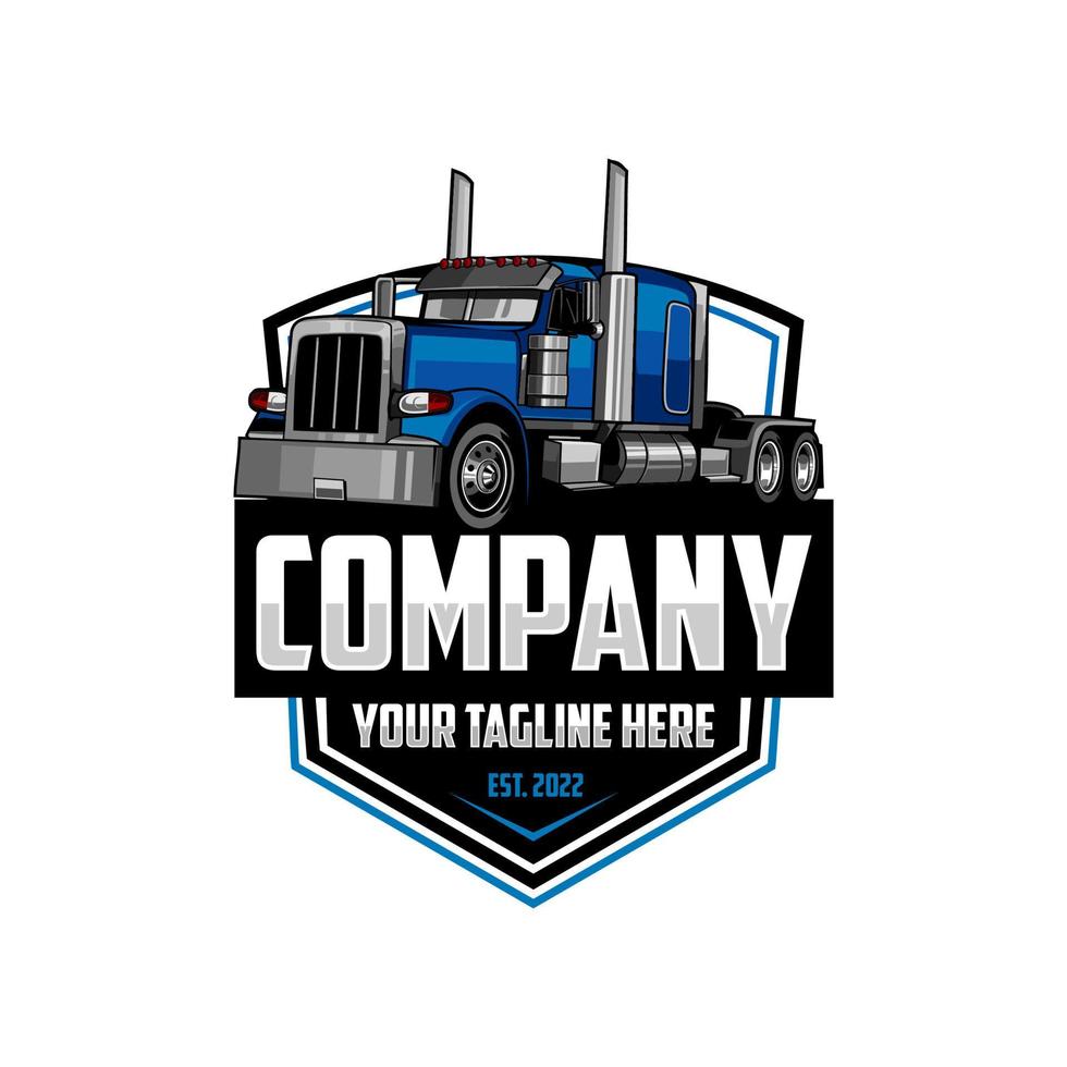 lastbilstransporter logotyp - lastbil trailer logotyp vektor