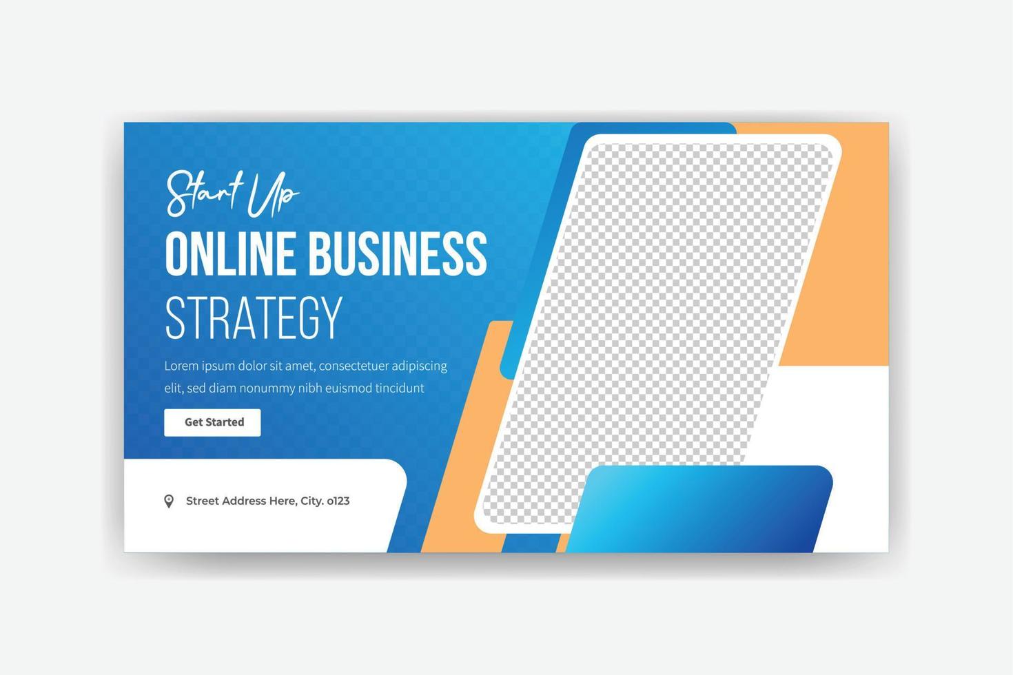 Online-Business-Strategie-Social-Media-Banner-Template-Design vektor