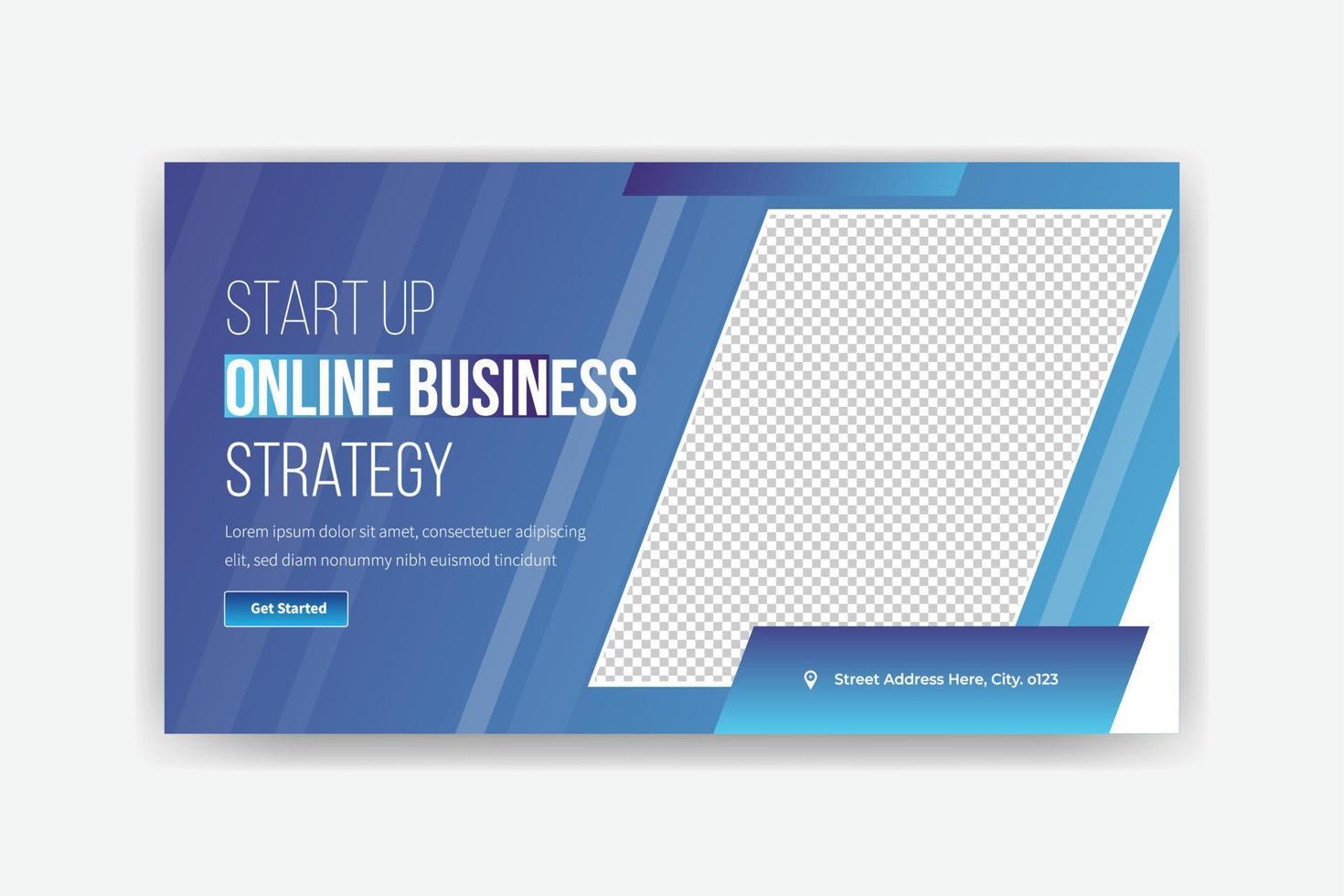 Online-Business-Strategie-Social-Media-Banner-Template-Design vektor