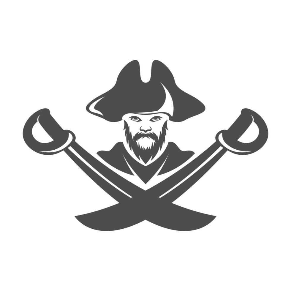 Piraten-Logo-Icon-Design-Illustration vektor