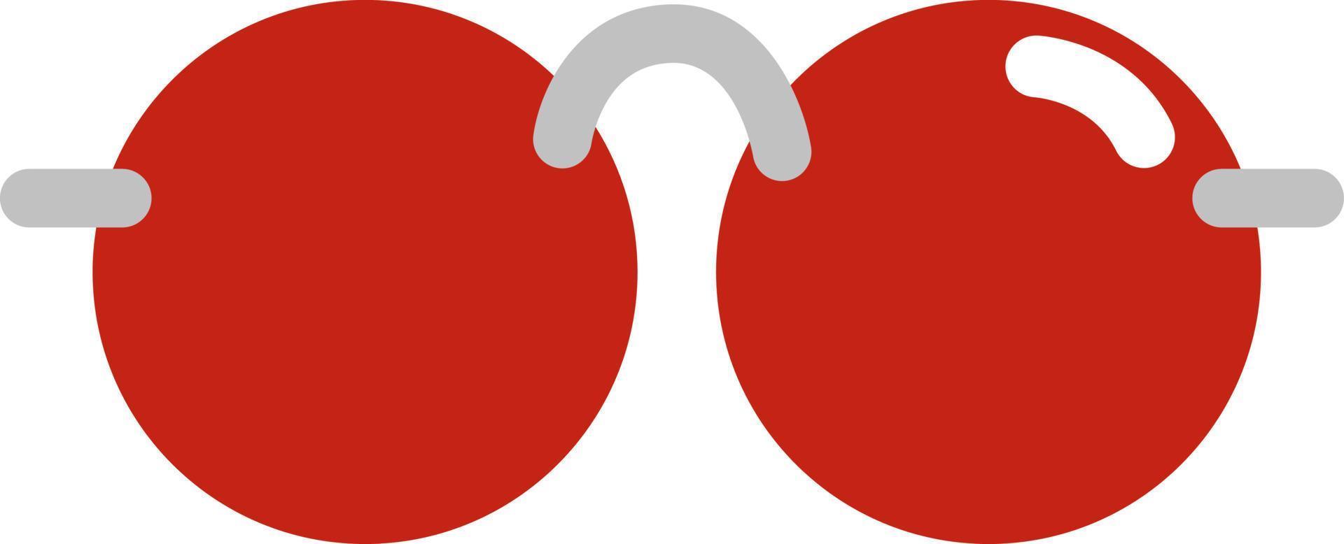 rote runde Sonnenbrille, Illustration, Vektor, auf weißem Hintergrund. vektor