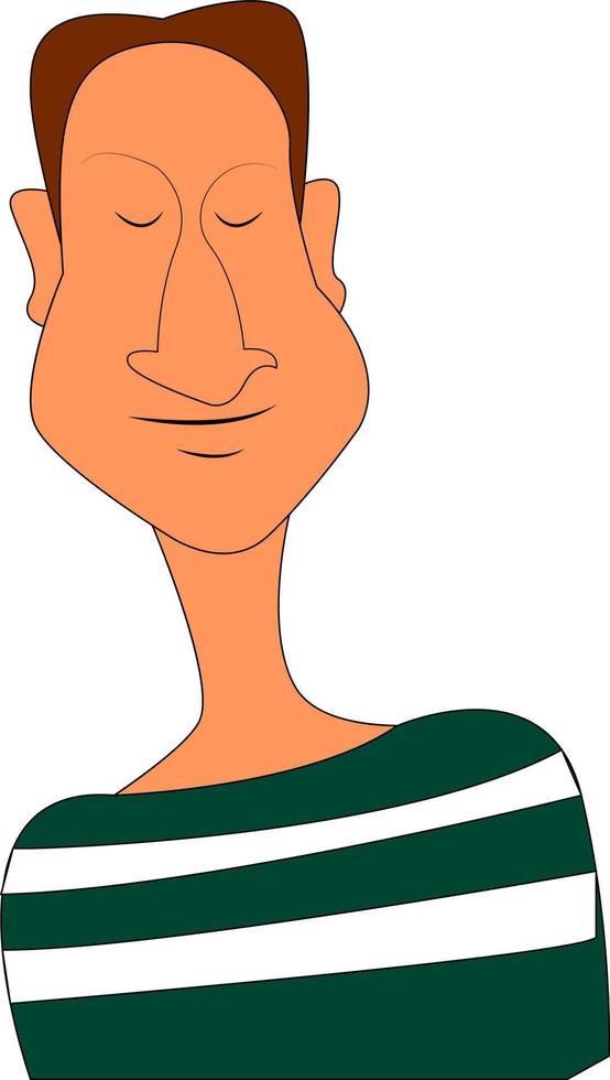 en man med en grön och vit skjorta, vektor eller Färg illustration.