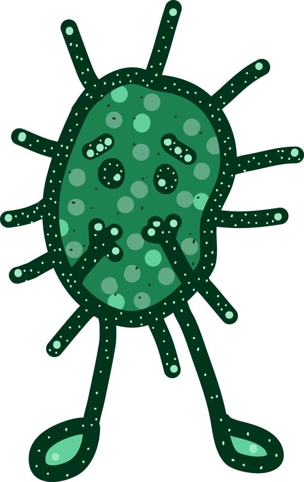 söt korona virus, illustration, vektor på vit bakgrund