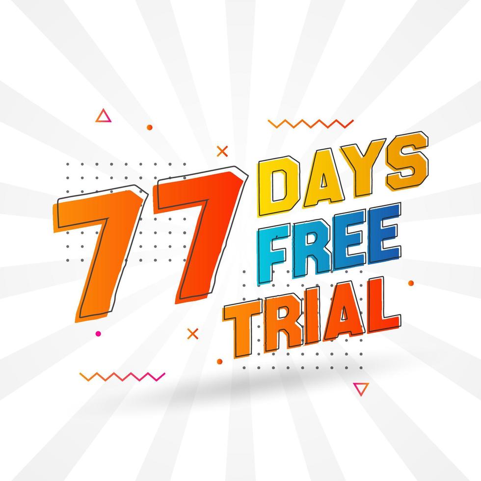 77 dagar fri rättegång PR djärv text stock vektor