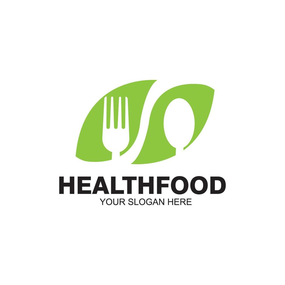 gesunde Lebensmittel-Logo-Vektor-Design-Symbol-Illustration vektor
