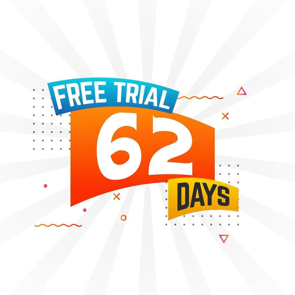62 Tage kostenlose Testversion, fetter Textvorratvektor vektor