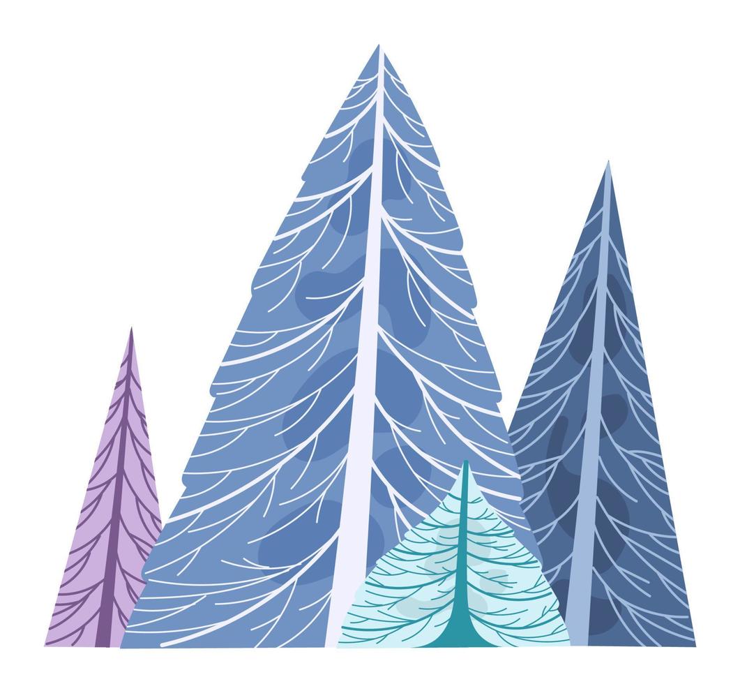 Winterbäume schneebedeckte Kronen-Vektorillustration vektor