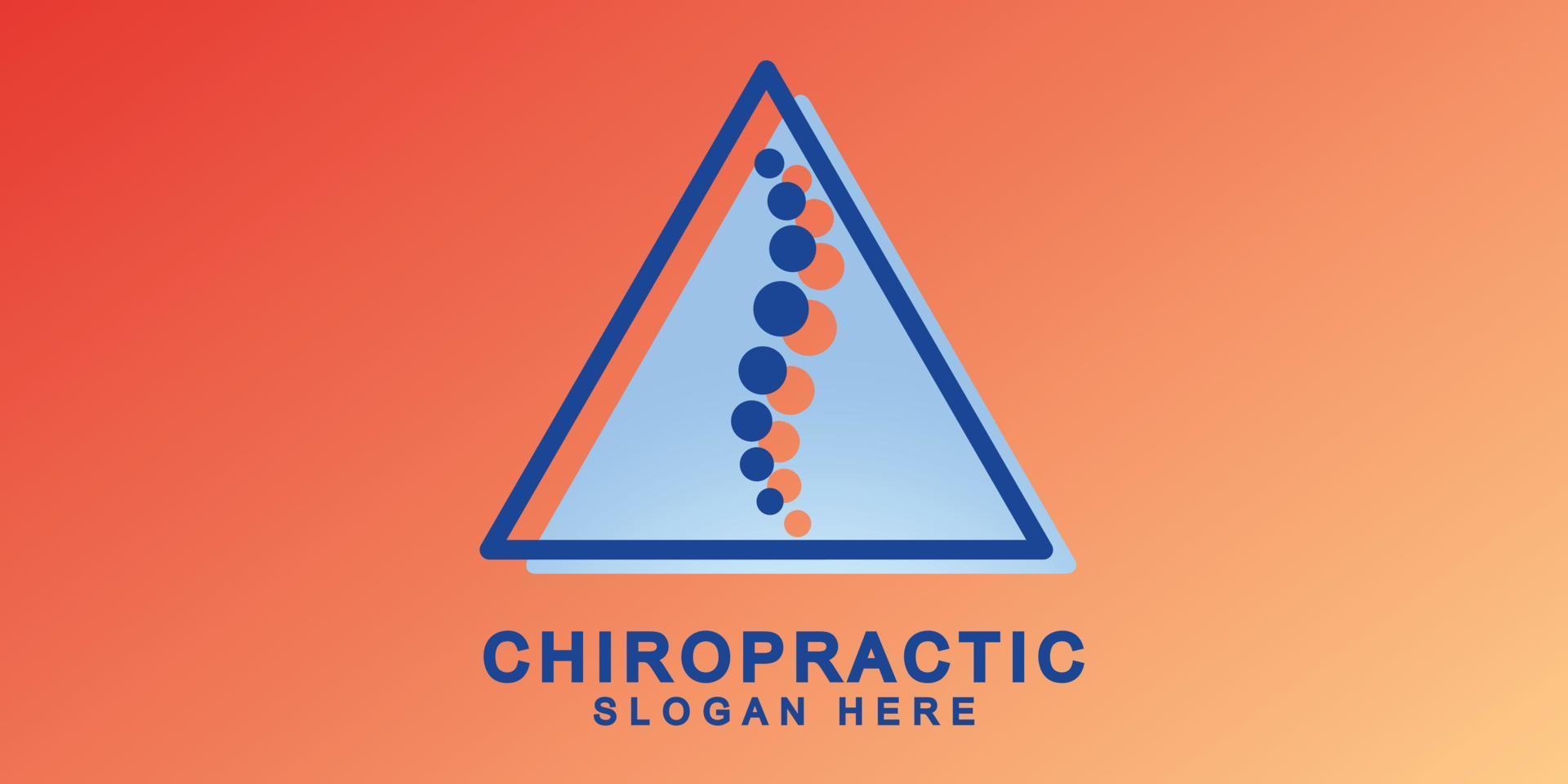 Logo der Chiropraktik-Aufmerksamkeitsform mit modernem Premium-Vektor vektor