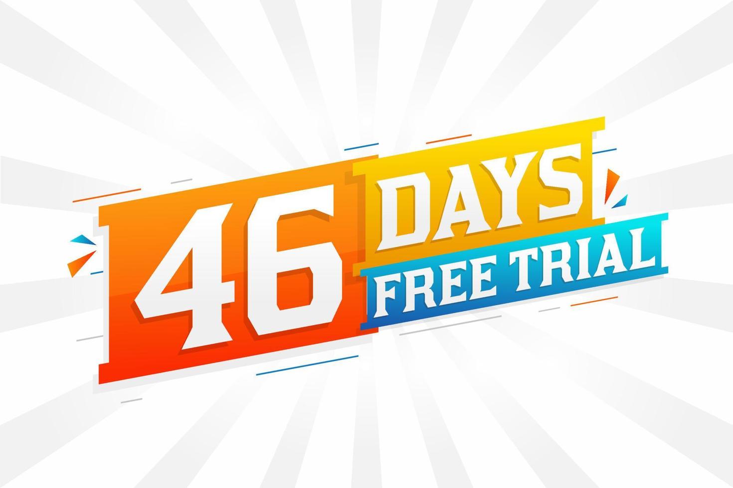46 Tage kostenlose Testversion, fetter Textvorratvektor vektor