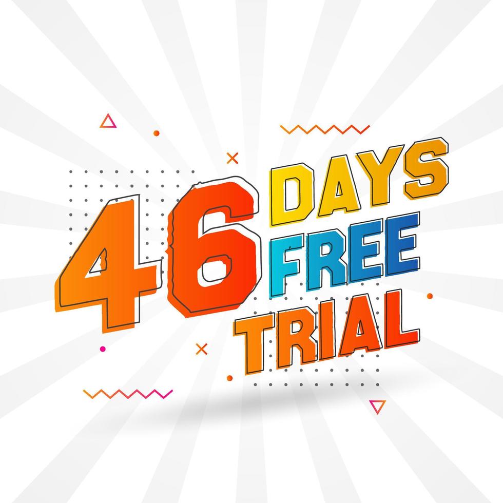 46 dagar fri rättegång PR djärv text stock vektor