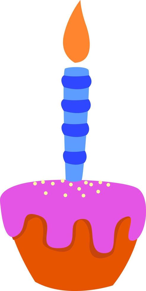 eine Kerze, Illustration, Vektor auf weißem Hintergrund.