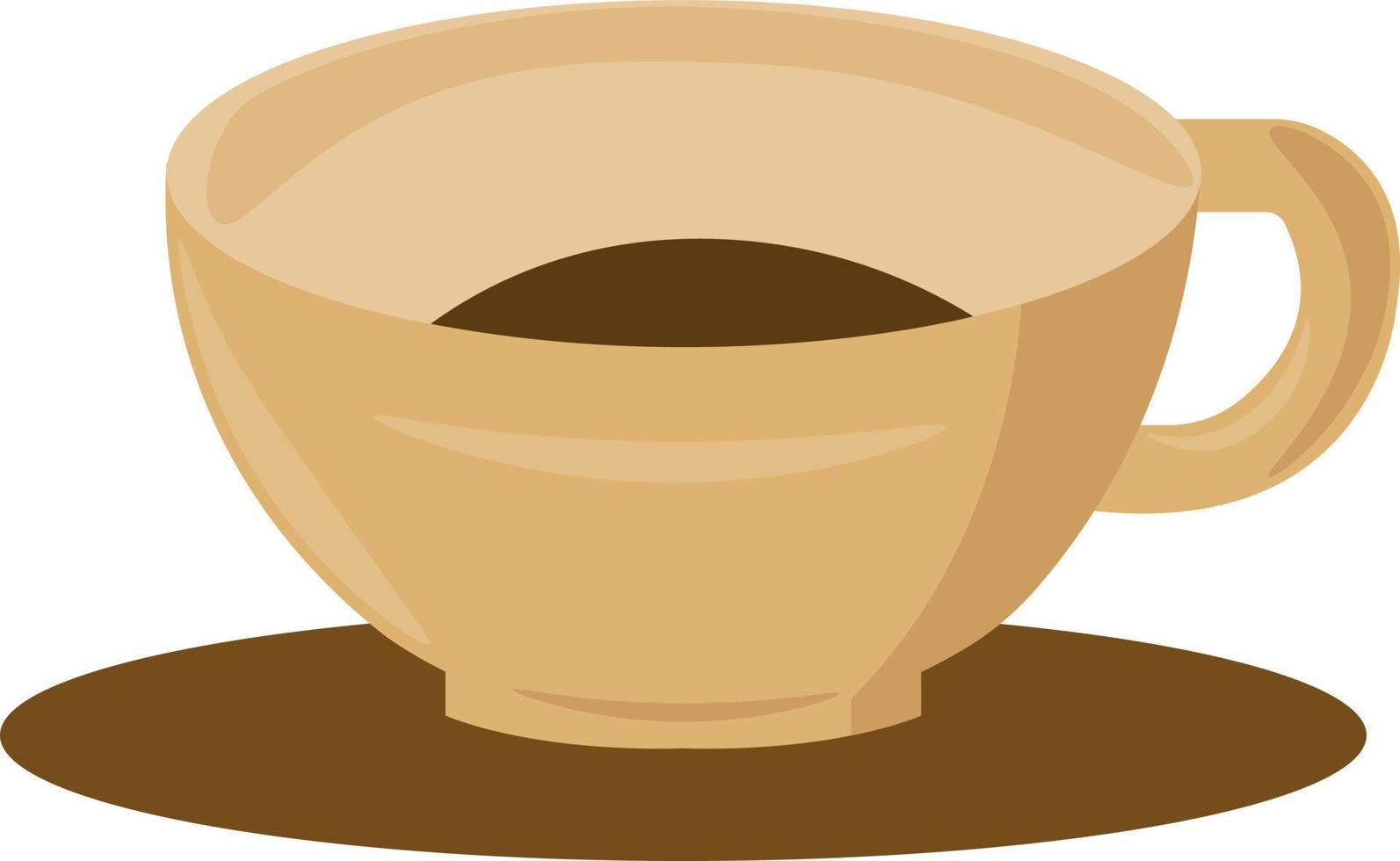 brun kopp av kaffe, illustration, vektor på vit bakgrund.