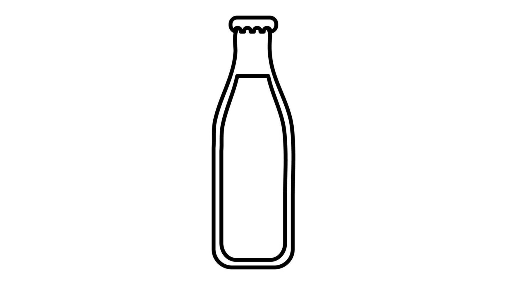 Milch in einer Glasflasche auf weißem Hintergrund, Vektorillustration. Milch für Getränke und zum Kochen. umweltfreundliche Verpackung ohne Plastik. Sorge für die Umwelt vektor