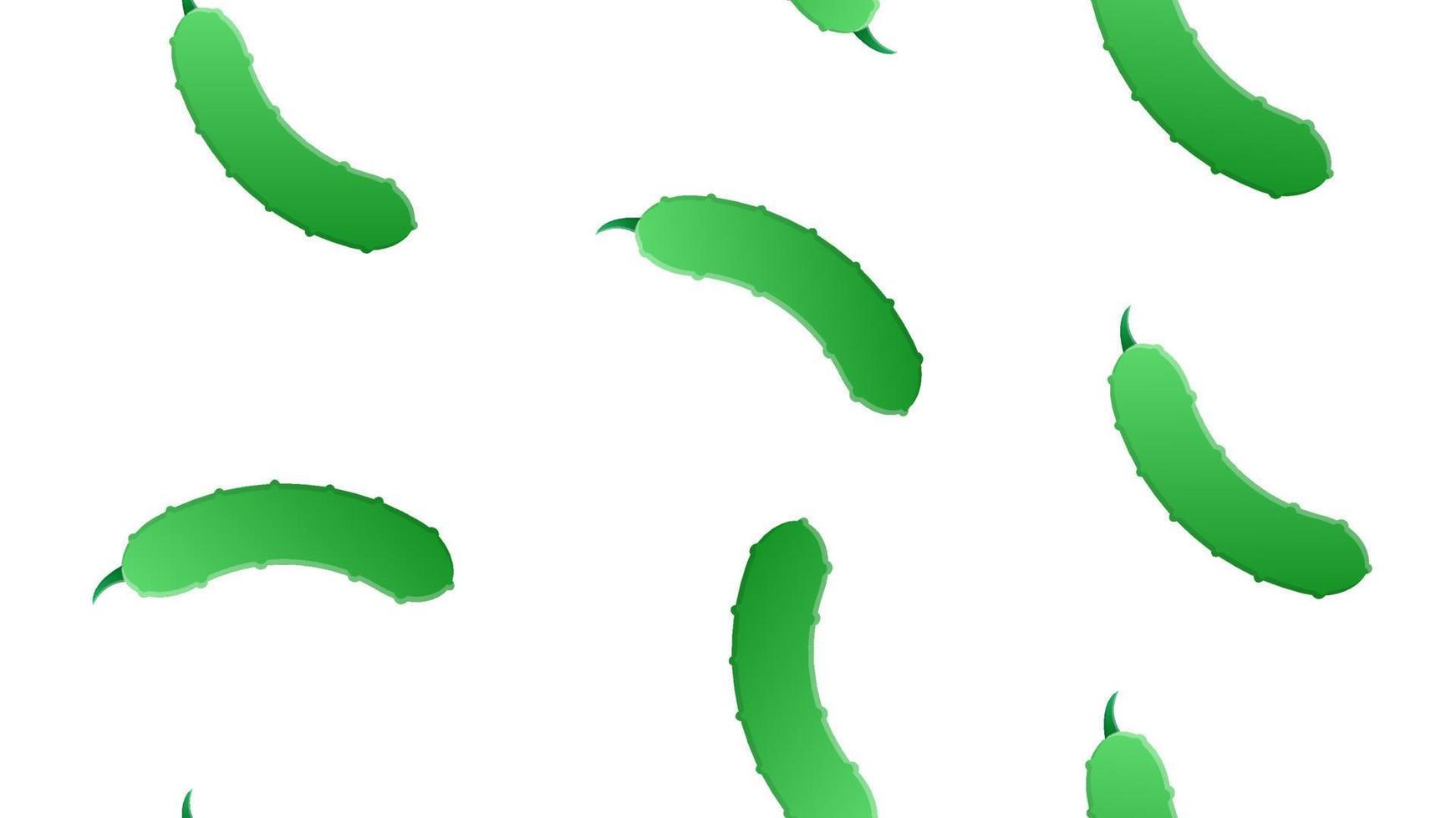 gurka på en vit bakgrund, vektor illustration, mönster. grön gurka, färsk vegetabiliska för sallad. sömlös illustration, tapet, eleganta dekor